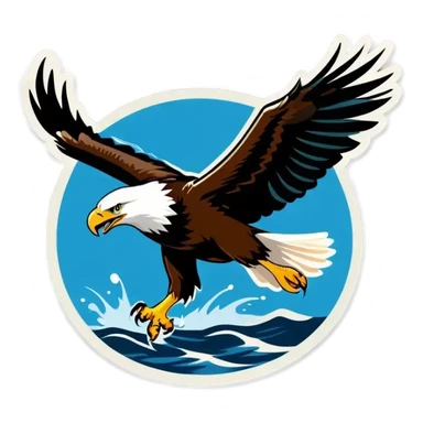 eagle fishing sticker