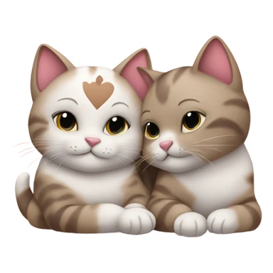 Cuddling cats on Valentine’s Day  sticker