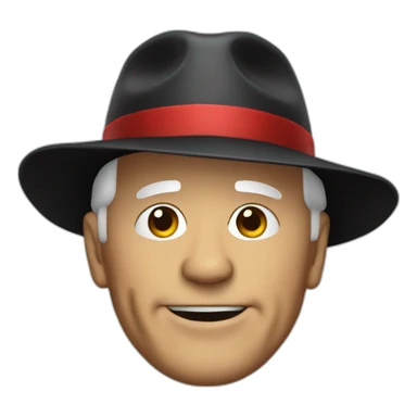 Biden with a red hat sticker