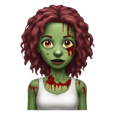 Menina zumbi de cabelo cacheado vermelho sticker