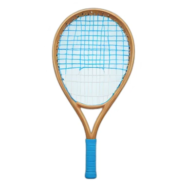 smiling tennis racket with blue eyes sticker