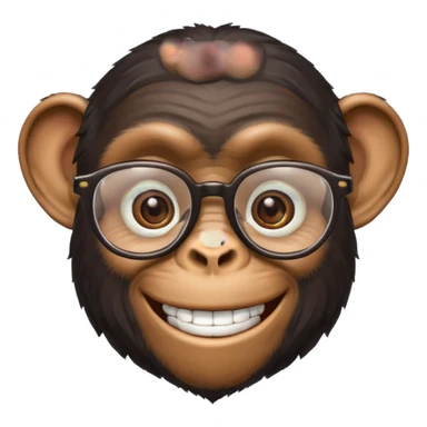 Chimpanzee with glasses sticker
