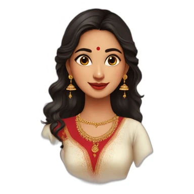 indian girl wearing full sleeve blood red kurti with jhumkas sticker