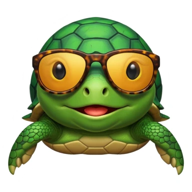 A turtle with sunglasses sticker