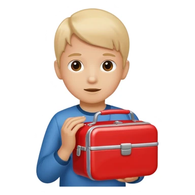 child with lunchbox sticker
