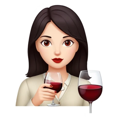 A girl with dark hair drinks wine sticker