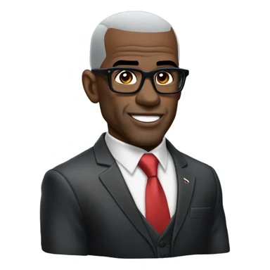 deon sanders with suit and glasses and buzz cut and small eyes over 50 sticker