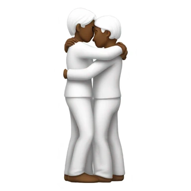 Two white tenderly embracing sticker