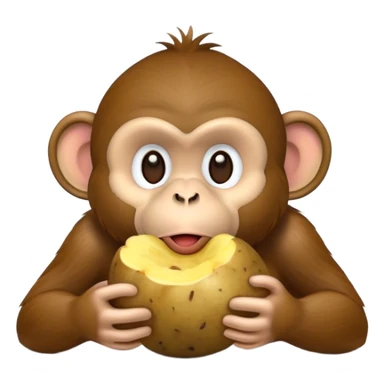 Monkey eating potato sticker