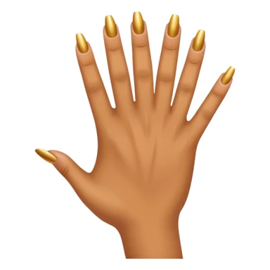 Tan skin hand with short gold nails sticker