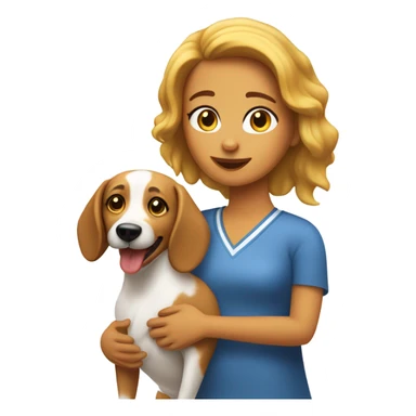 Chica blanca con pelo moreno con un perrito salchicha sticker