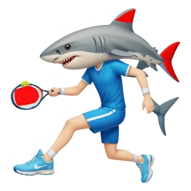 Tiburon con tenis con piernas sticker