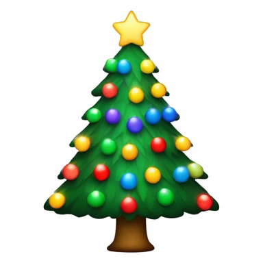 Christmas tree with colorful lights sticker
