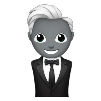 app logo with white tie and black suit sticker