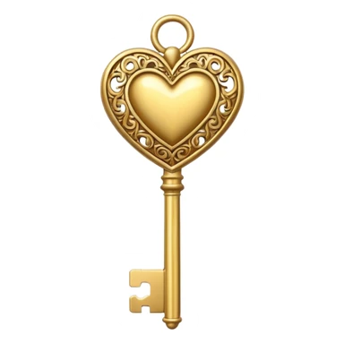 gold heart key sticker