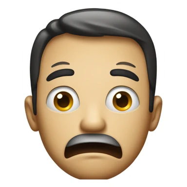 Draw a surprised man emoji but his mouth is open in surprise  sticker