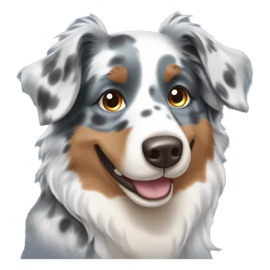 Blue merle australian shepherd smiling one eye brown one blue  sticker