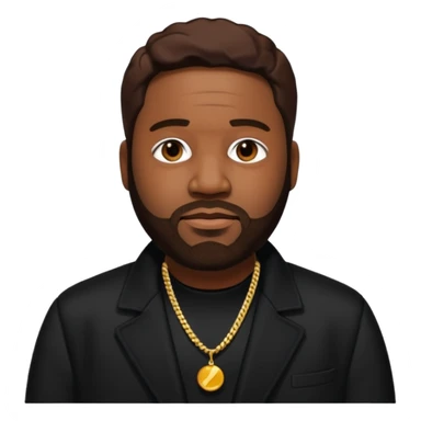 Gerald Levert with dark brown hair, black outfit sticker