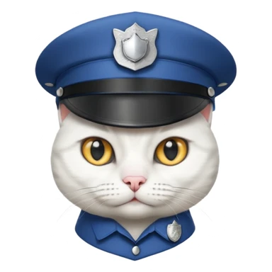 white cat police sticker