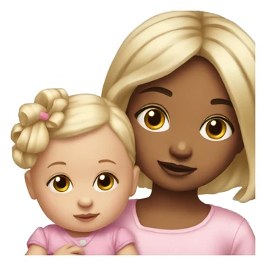 realistic baby girl with doll baby sticker