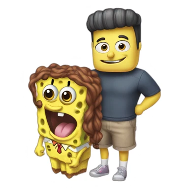 ariana grande and spongebob sticker