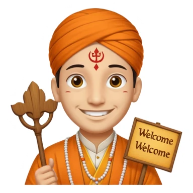 PANDIT JI WITH WELCOME TYPE sticker