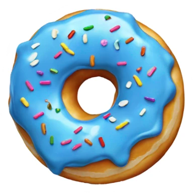 blue cream donut with sprinkles sticker