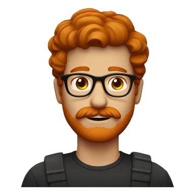 Redhead man glasses mustache  sticker