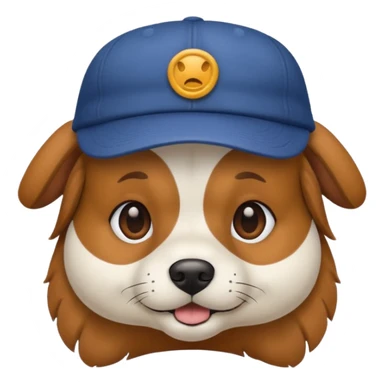 dog wearing a cap sticker