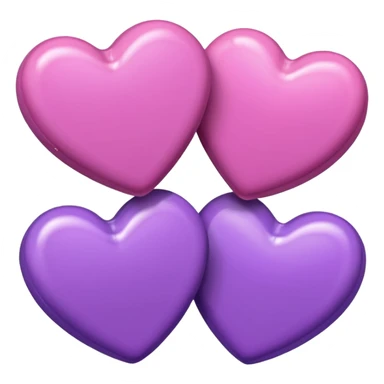 pink and purple hearts, pink and purple candy sticker