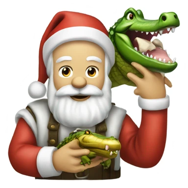 Redneck santa eating an alligator  sticker