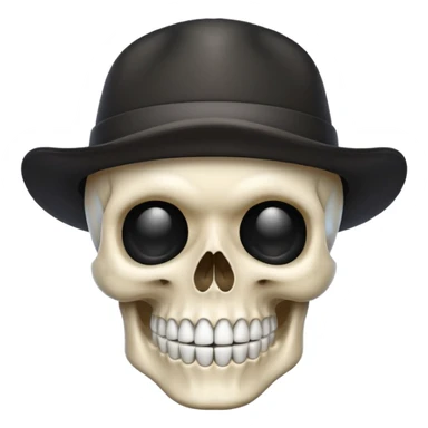 Skull emoji with a hat sticker