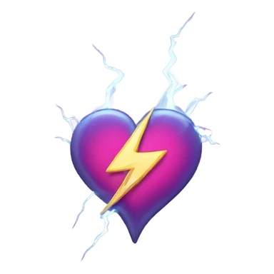 Heart with lightning bolts sticker
