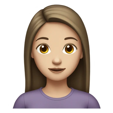 brown straight hair teenage gitl white skin  sticker