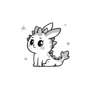 kawaii bunny plant dragon with tiny spikes, extremely cute, giant sparkly eyes, blushing cheeks, pastel colors, small mouth, adorable expression, chibi style sticker