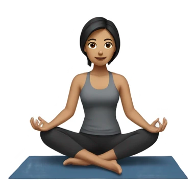 Dark haired woman doing yoga sticker