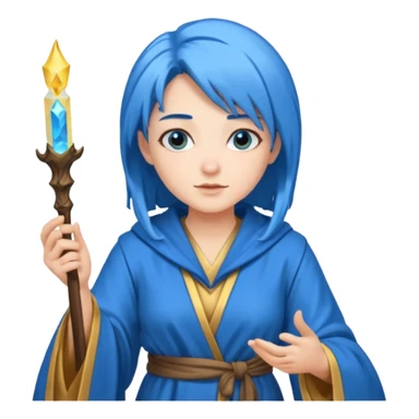 wizard woman with blue hair sticker
