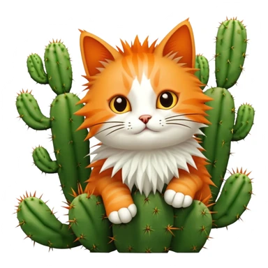 Cat climbing cactus  sticker