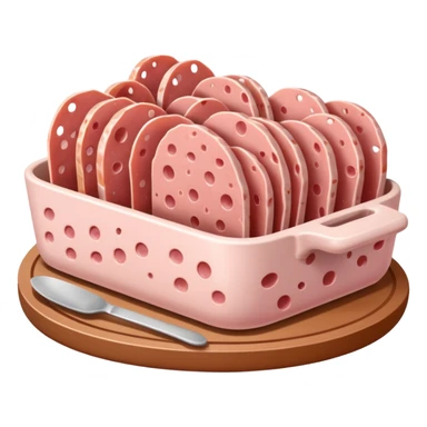 cold cuts (mortadella on a rectangular pot platter) sticker