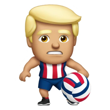 Trump playing volleyball sticker