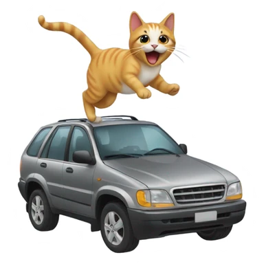 Cat backfliping off of a car sticker