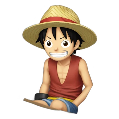luffy in a boat sticker