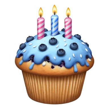 Blueberry Muffin celebrating birthday. Make sure it actually looks like a muffin with candles  sticker