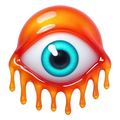 gummy neon melting eyeball sticker