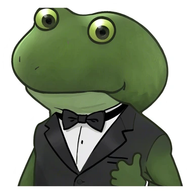 bufo wearing a black tuxedo  sticker