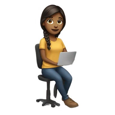 a student brunette with a laptop  sticker