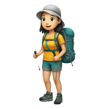 chinese girl hiking sticker