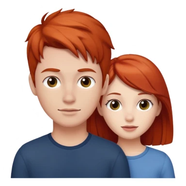 red head girl with brunette boy couple sticker