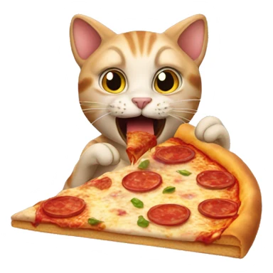 Cat eating pizza sticker