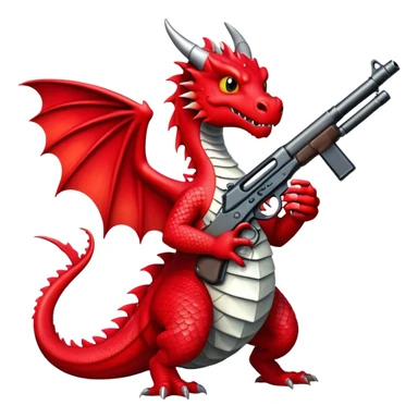 Dragon with a gun sticker